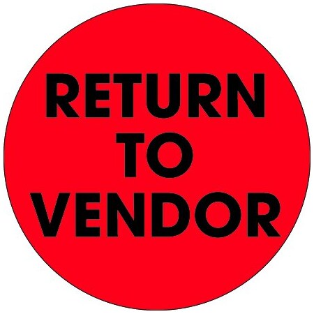 Bsc Preferred 2'' Circle - ''Return To Vendor'' Fluorescent Red Labels BUY00019777